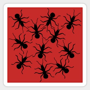 Swarm of Crawling Big Black Ants Magnet